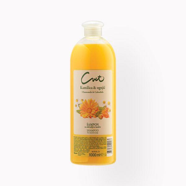 Cvet šampon za občutljivo lasišče Kamilica in ognjič 1l