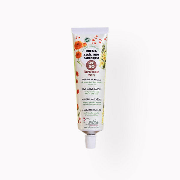 Cvetka BIO krema SPF 50 za sončenje Bronze Tan